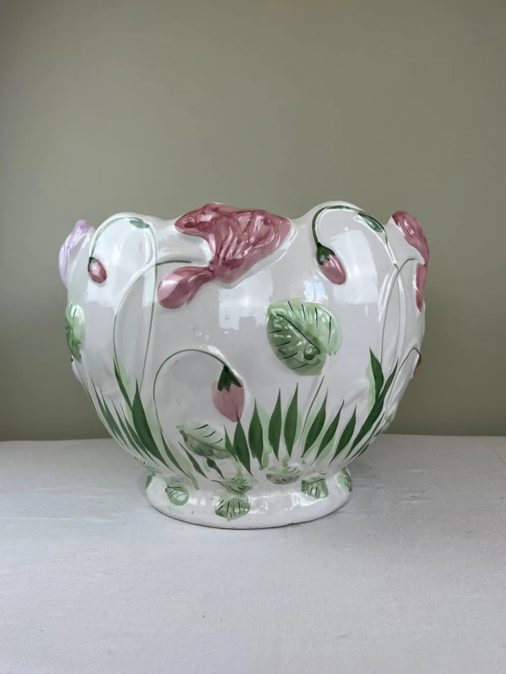 Cache pot en céramique émaillée