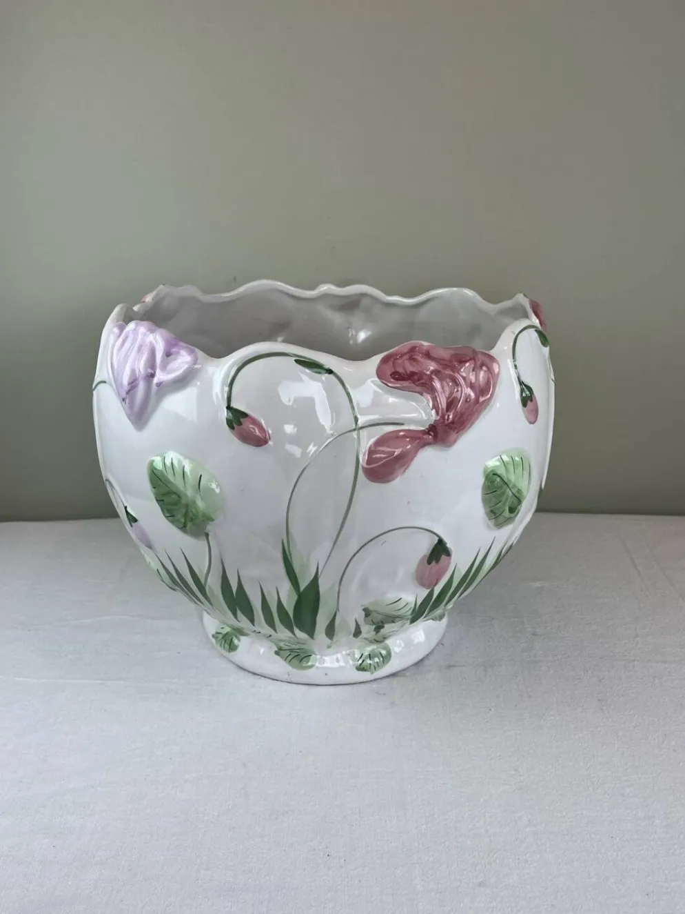 Cache pot en céramique émaillée
