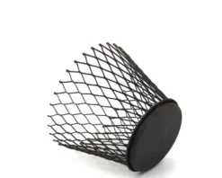 Cache pot en métal grillagé noir style Mathieu Matégot, années 50