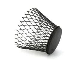 Cache pot en métal grillagé noir style Mathieu Matégot, années 50