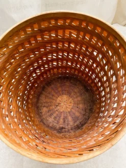 Cache pot en osier vintage