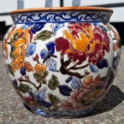 Cache Pot faïencerie de Gien modèle pivoine