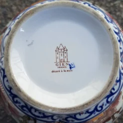Cache Pot faïencerie de Gien modèle pivoine