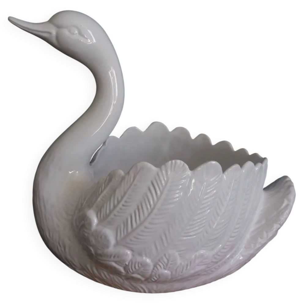 Cache pot jardinière cygne 34 cm