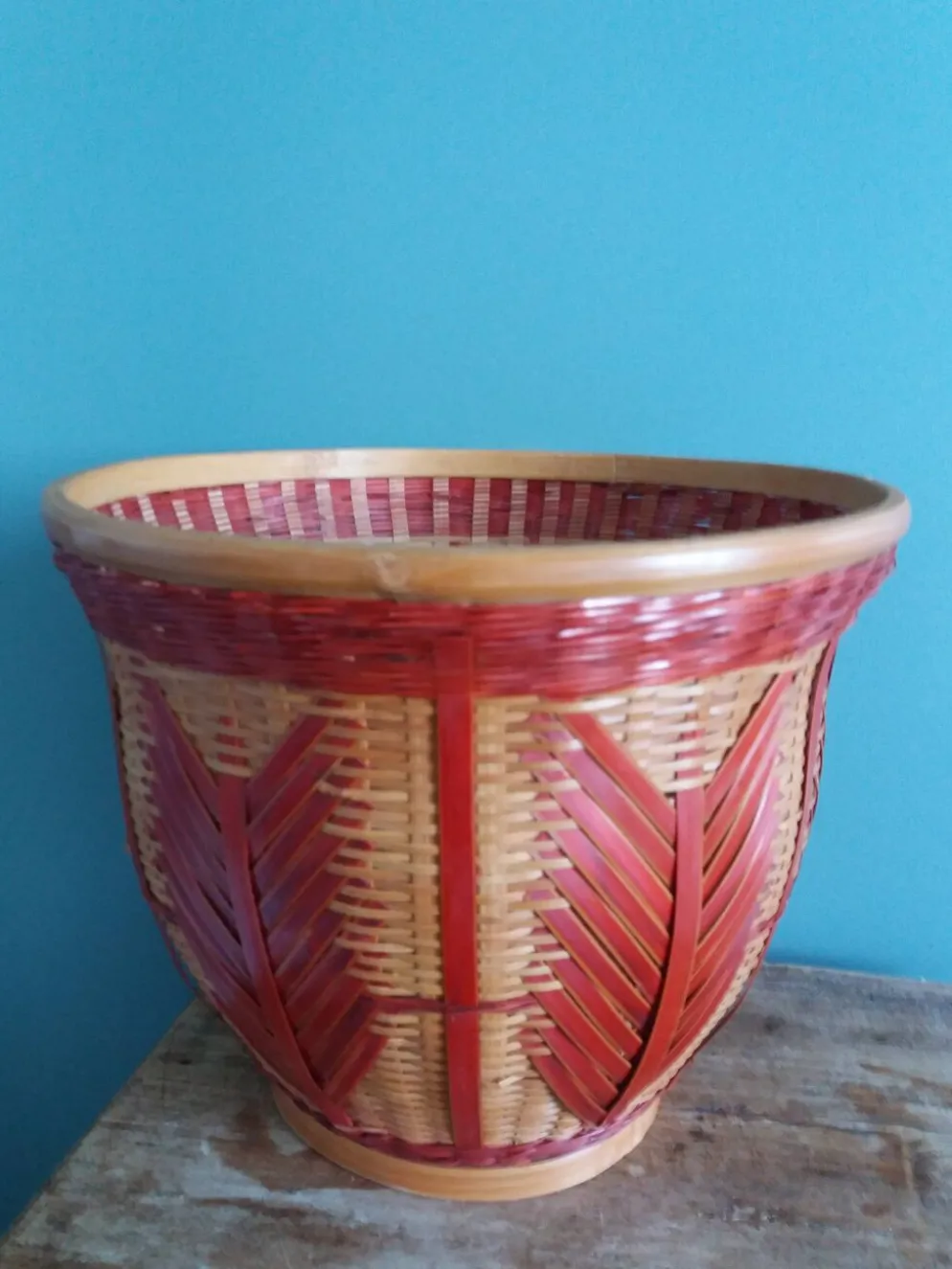Cache-pot, panier en osier