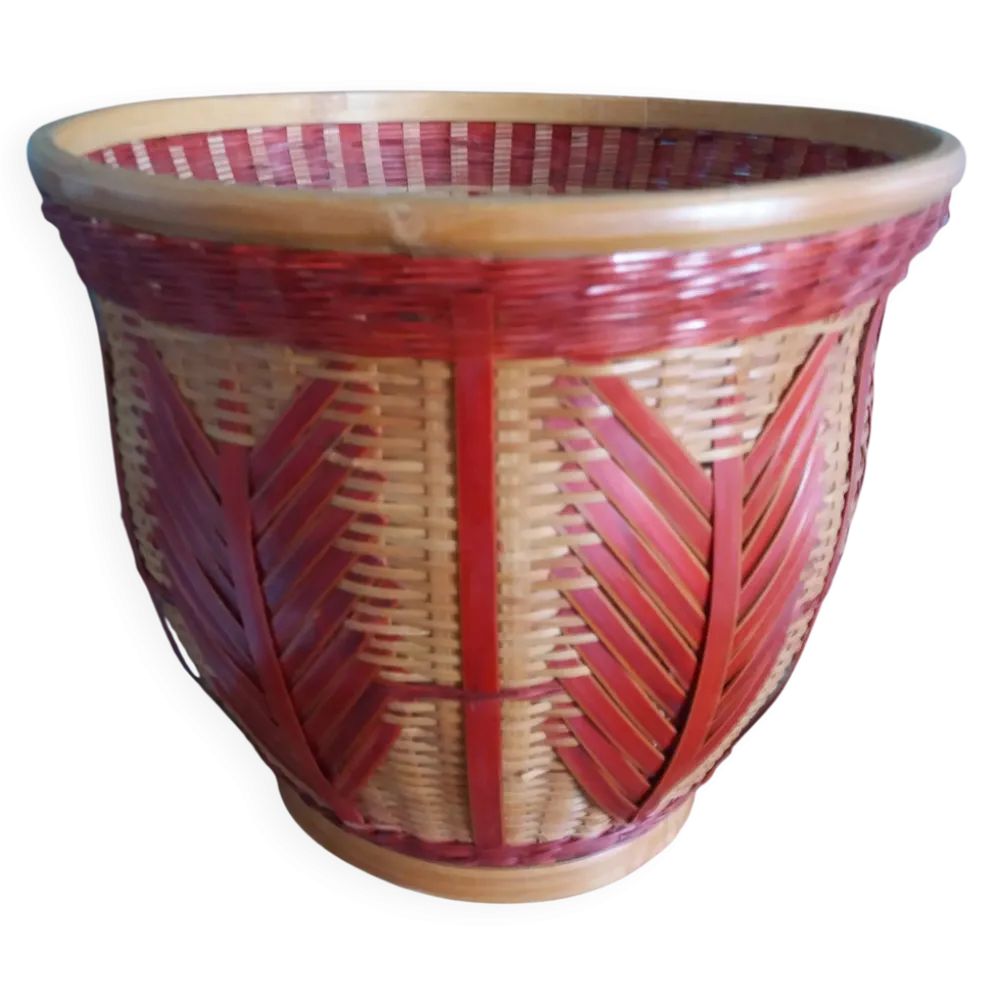 Cache-pot, panier en osier