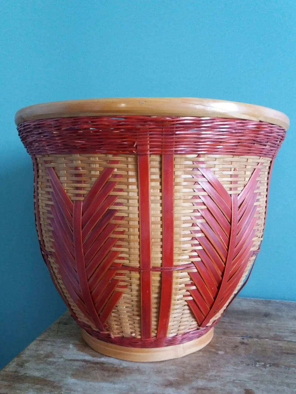 Cache-pot, panier en osier