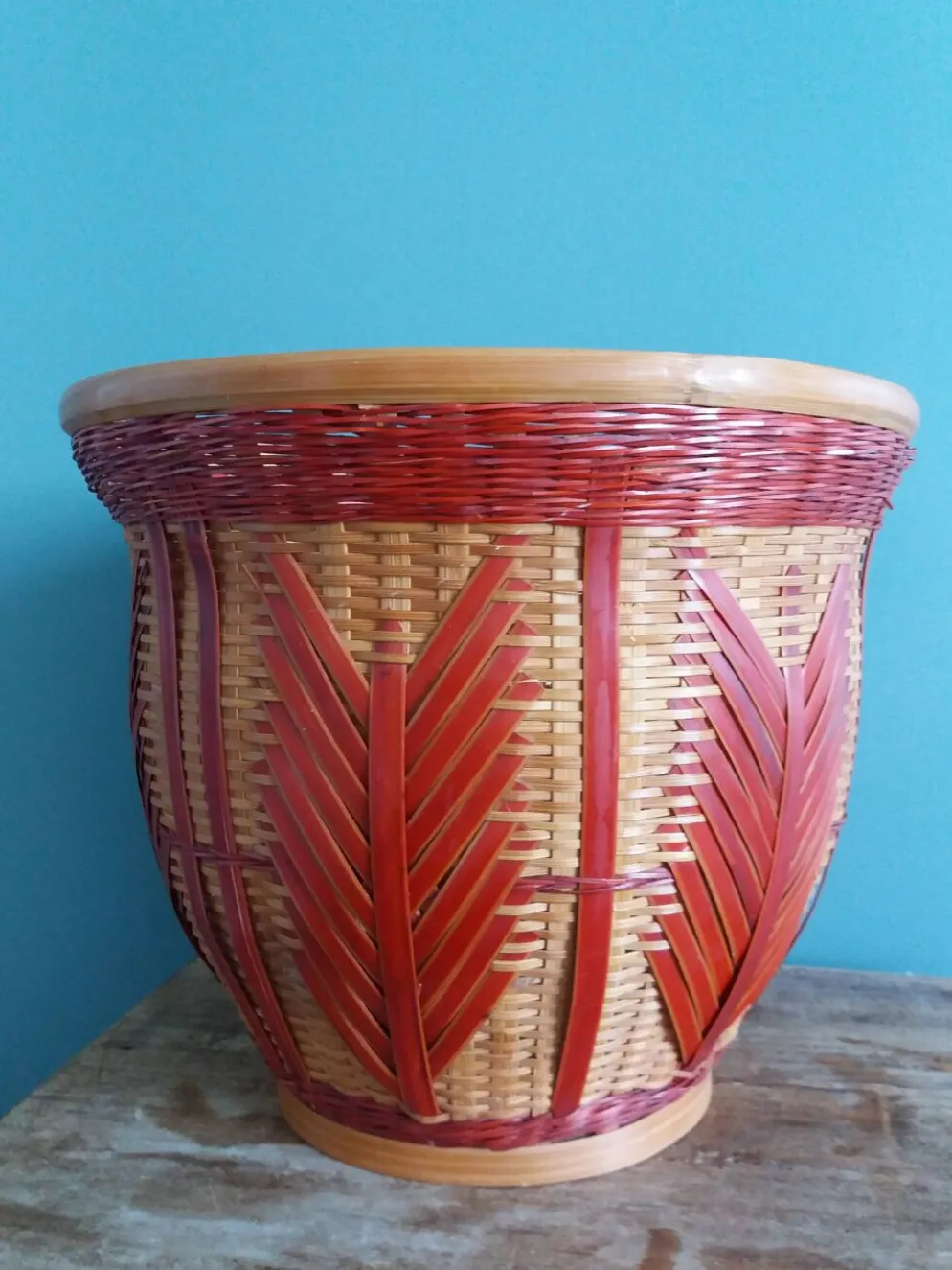 Cache-pot, panier en osier