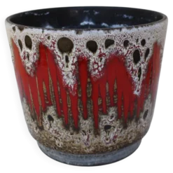 cache-pot 1970 strié rouge