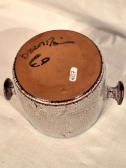 Cache-pot, Vase, Pot couvert, Vallauris motif « Aux Chardons » par E.Danie
