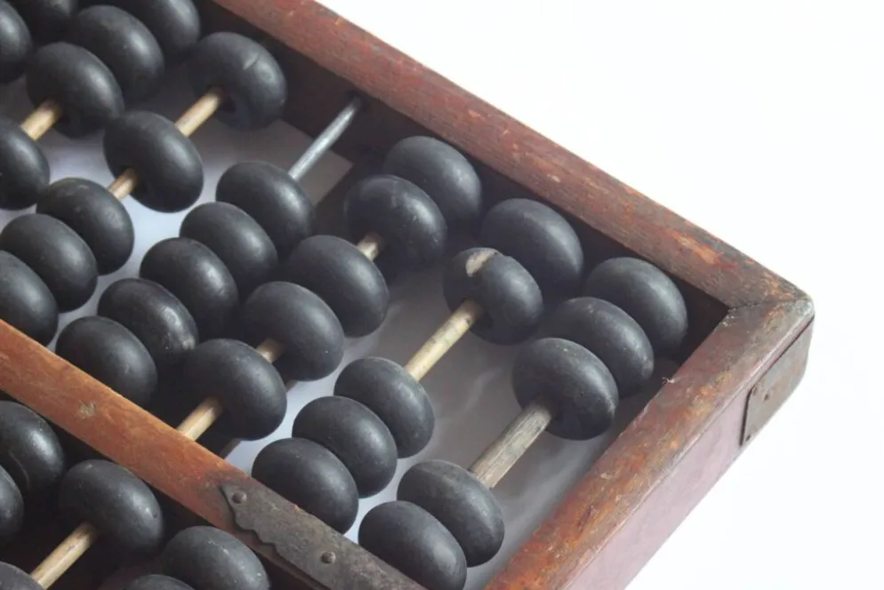 Cadre de comptage chinois Suanpan avec perles ou Abacus, vers 19e siècle