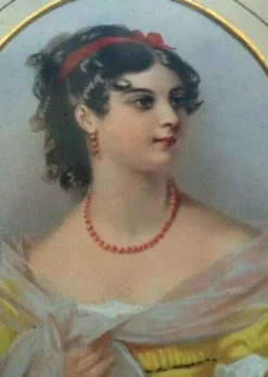 Cadre rectangulaire, portrait médaillon XIXème