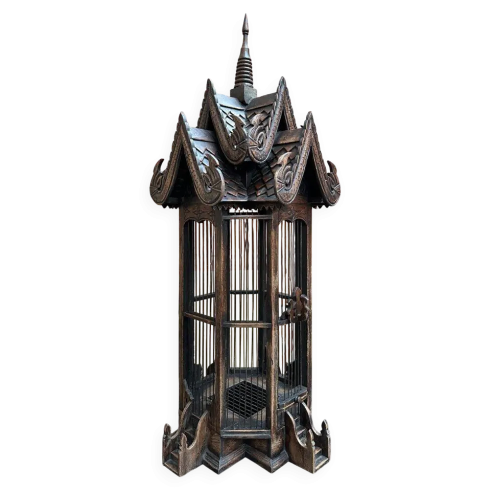 Cage artisanale en teck