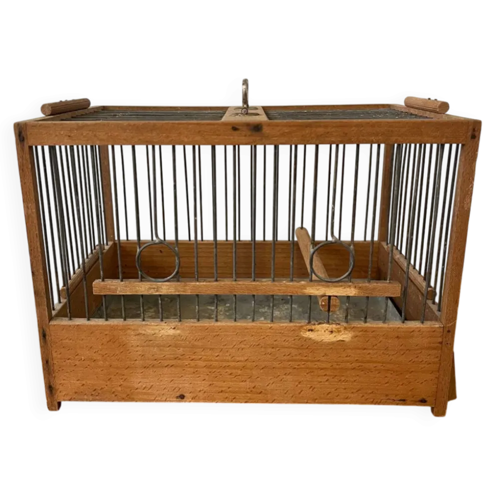 Cage oiseau en bois ancienne