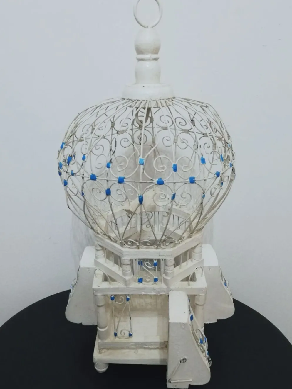 Cage à oiseaux ancienne métal et bois