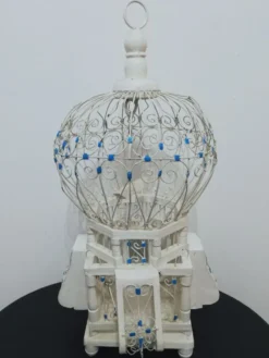 Cage à oiseaux ancienne métal et bois