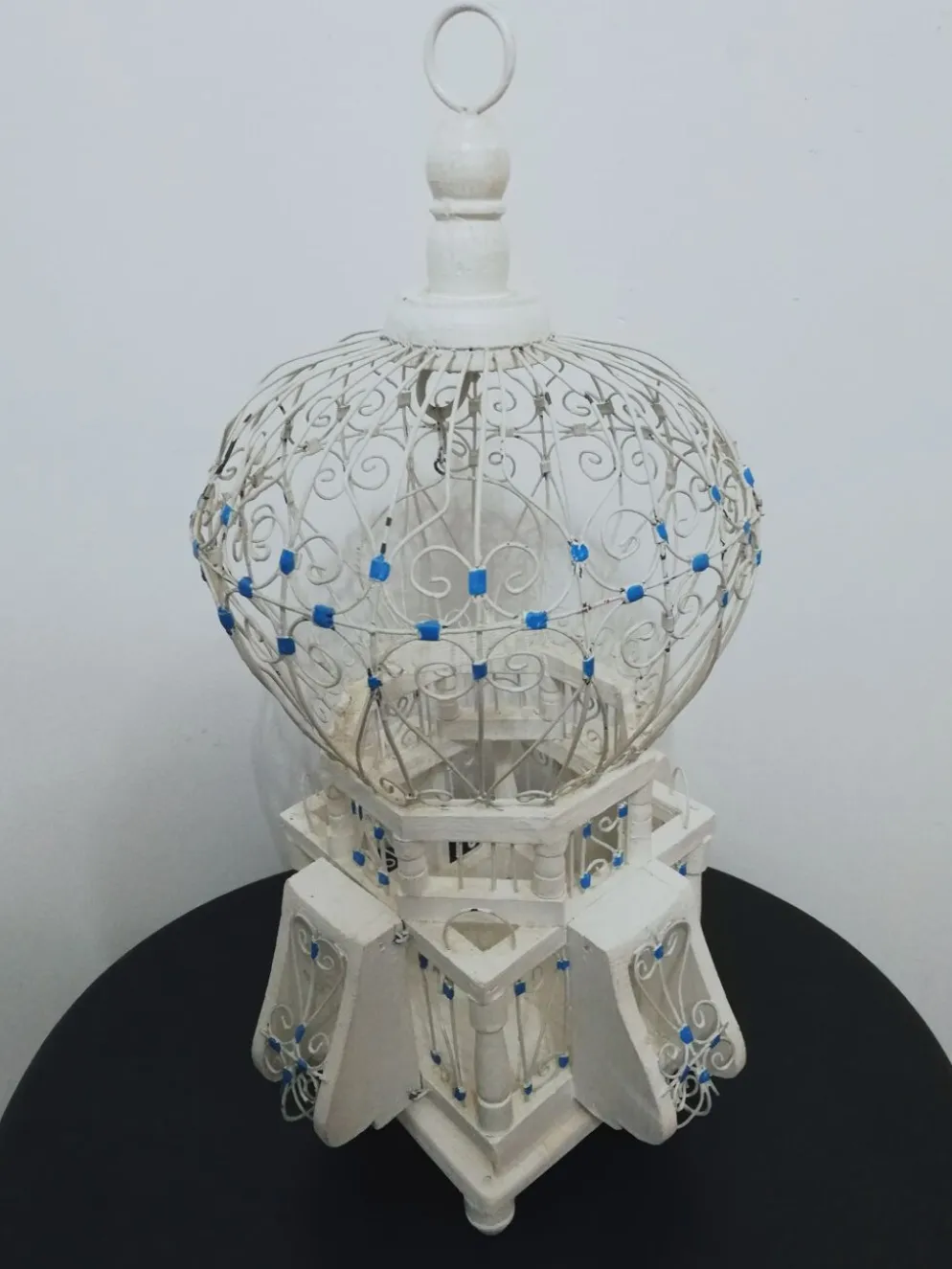 Cage à oiseaux ancienne métal et bois
