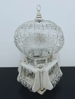 Cage à oiseaux ancienne métal et bois