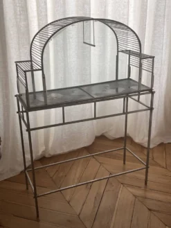 Cage à oiseaux Art déco ancienne en métal