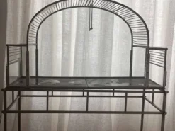 Cage à oiseaux Art déco ancienne en métal