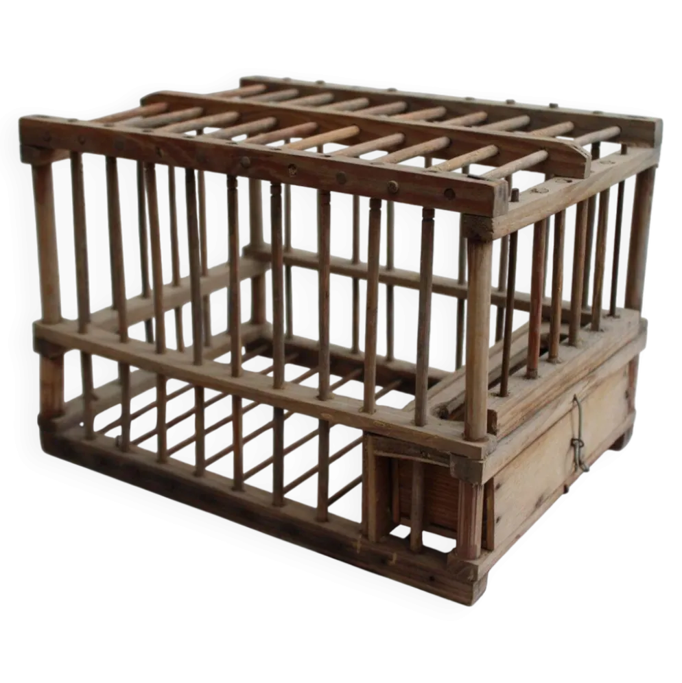 Cage à oiseaux en bois