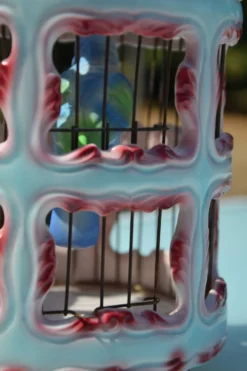 Cage à oiseaux en céramique italienne ancienne