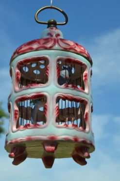 Cage à oiseaux en céramique italienne ancienne