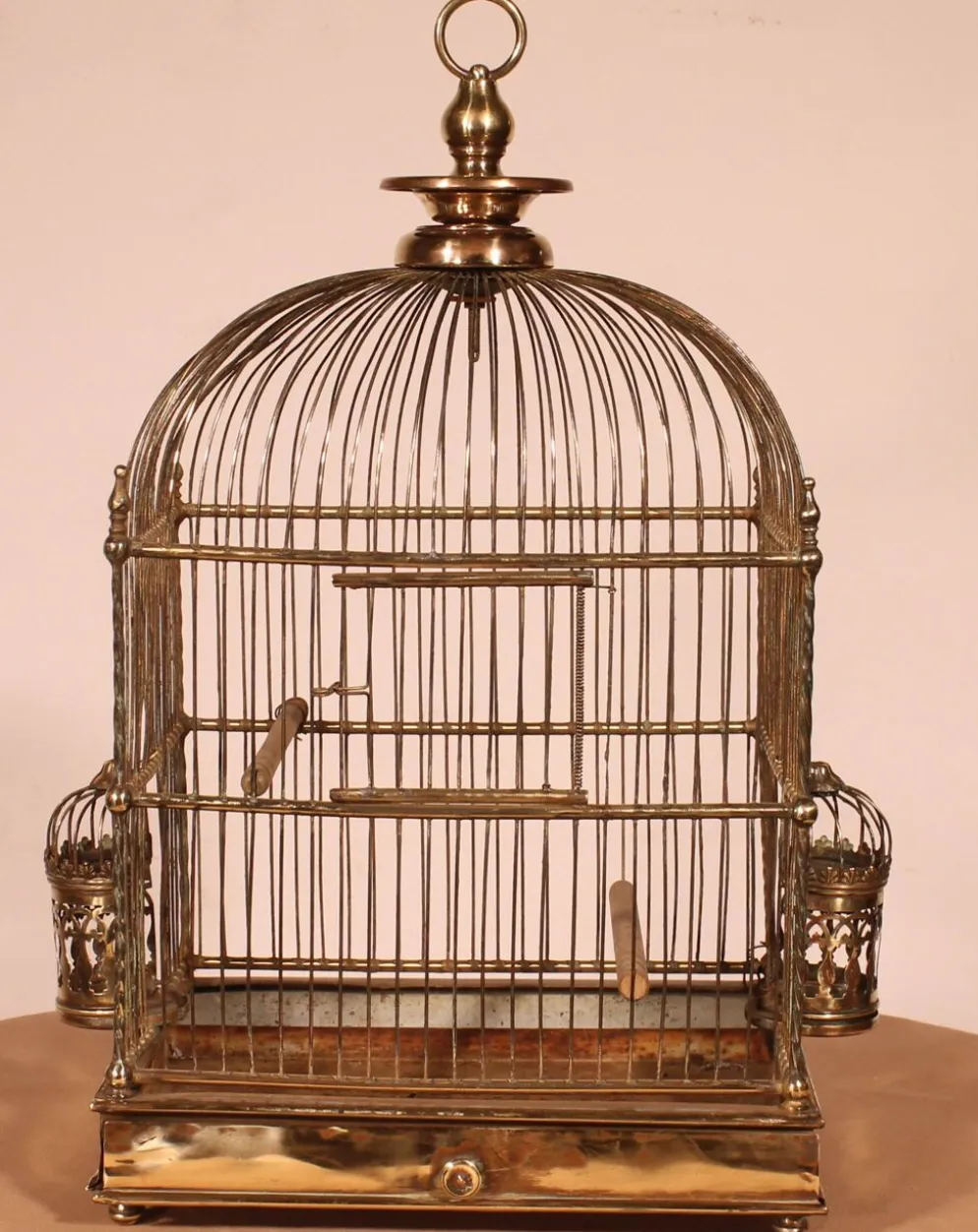 Cage à Oiseaux En Laiton - 19° Siècle