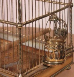 Cage à Oiseaux En Laiton - 19° Siècle