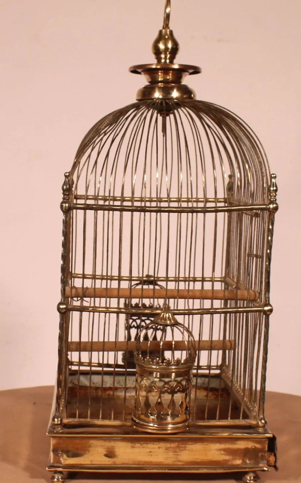 Cage à Oiseaux En Laiton - 19° Siècle