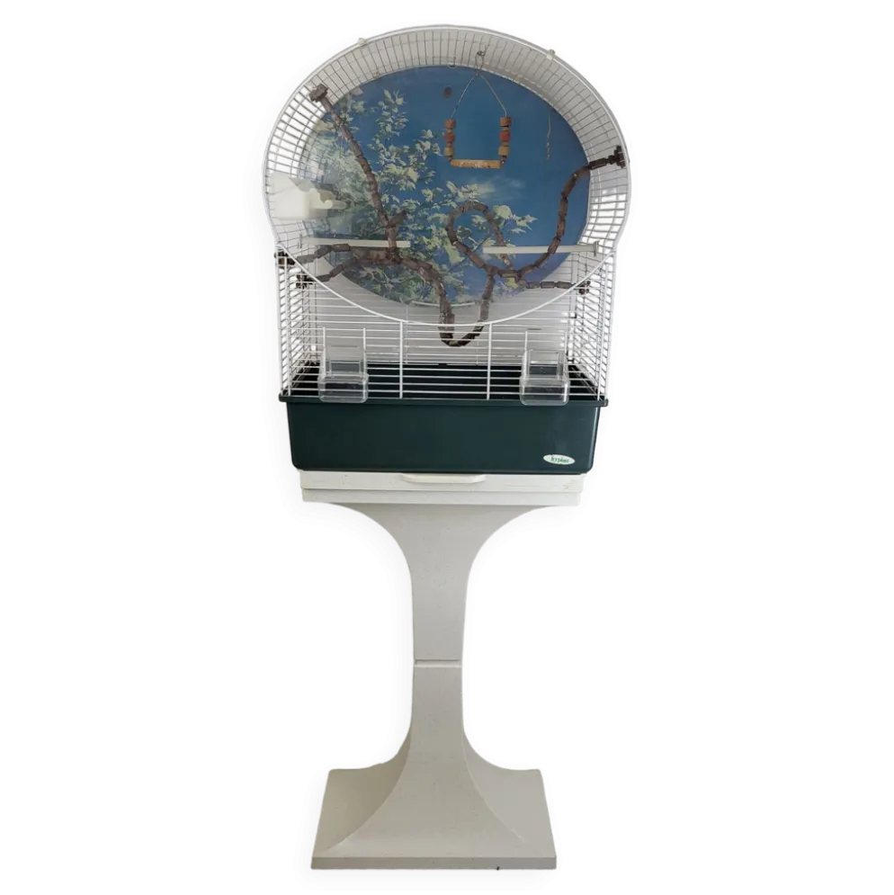 Cage à oiseaux sur pied vintage
