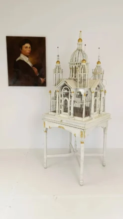 Cage à oiseaux victorienne française du milieu du siècle
