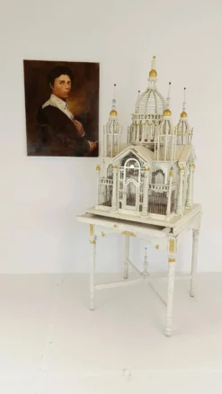 Cage à oiseaux victorienne française du milieu du siècle