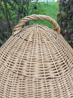 Cage à perroquet ancienne en rotin 85 cm de haut