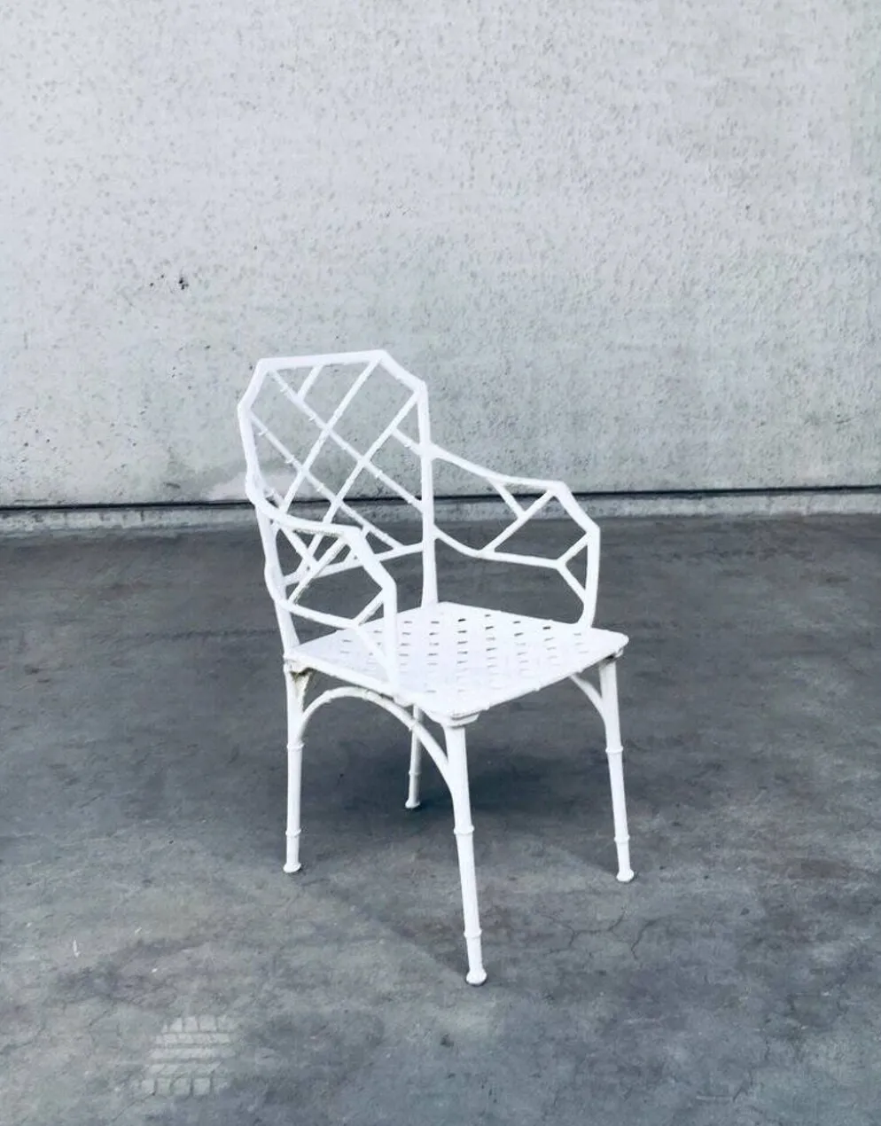 Calcutta Outdoor Armchair in Faux Bamboo by Hall Bradley for Brown Jordan, 1960s, Set of 4