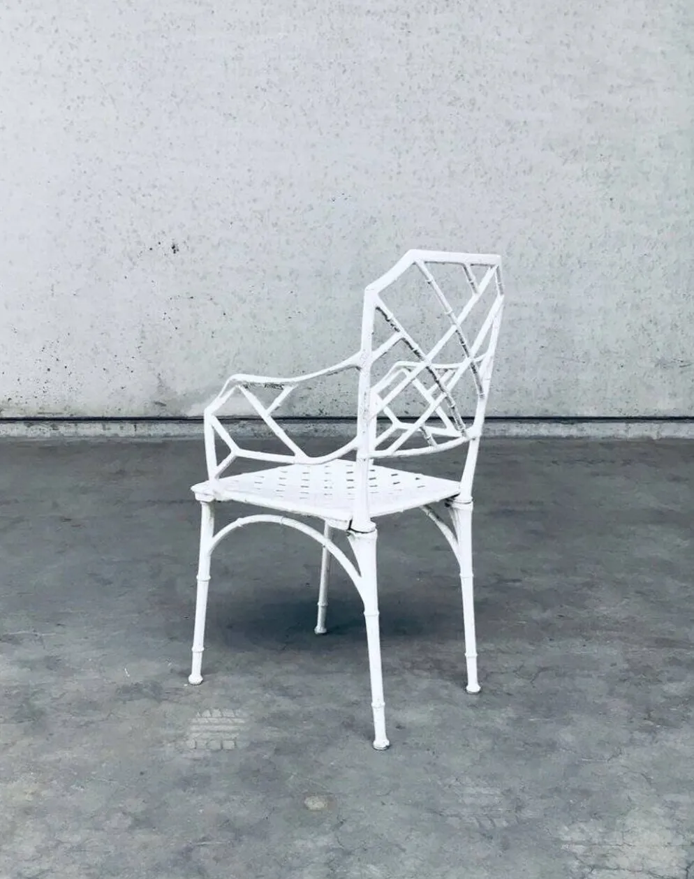 Calcutta Outdoor Armchair in Faux Bamboo by Hall Bradley for Brown Jordan, 1960s, Set of 4