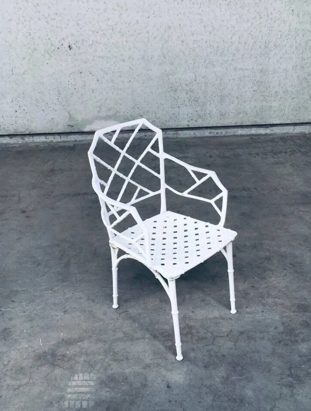 Calcutta Outdoor Armchair in Faux Bamboo by Hall Bradley for Brown Jordan, 1960s, Set of 4