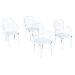 Calcutta Outdoor Armchair in Faux Bamboo by Hall Bradley for Brown Jordan, 1960s, Set of 4