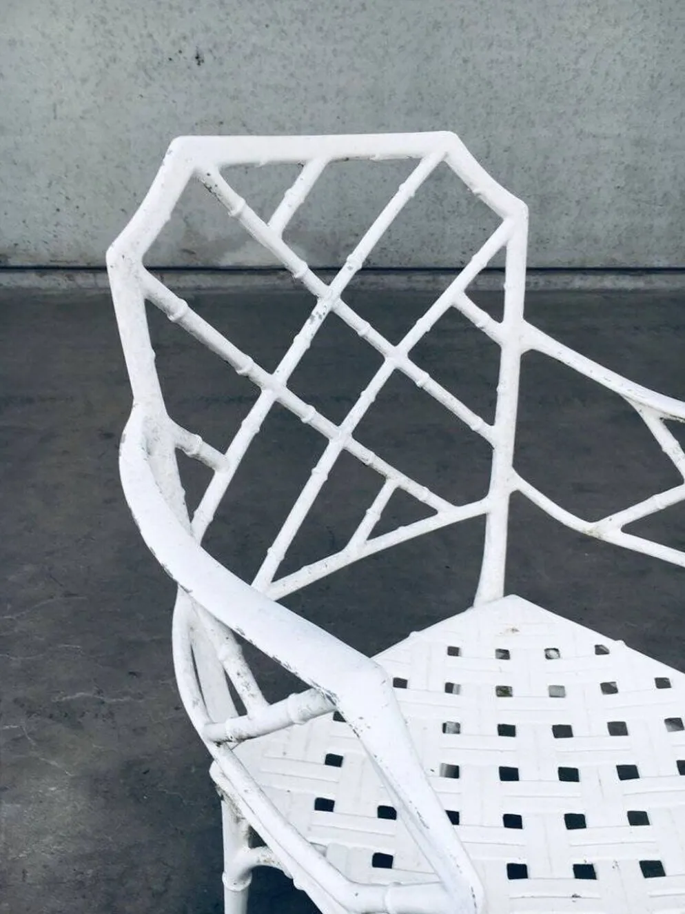Calcutta Outdoor Armchair in Faux Bamboo by Hall Bradley for Brown Jordan, 1960s, Set of 4