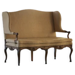 Canapé rococo du XVIIIe siècle, cadre en Oak Oak sculpté et tapisserie d'origine, Suède