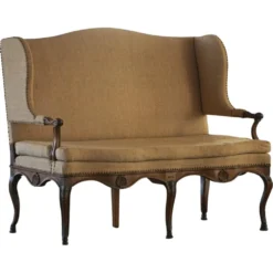 Canapé rococo du XVIIIe siècle, cadre en Oak Oak sculpté et tapisserie d'origine, Suède