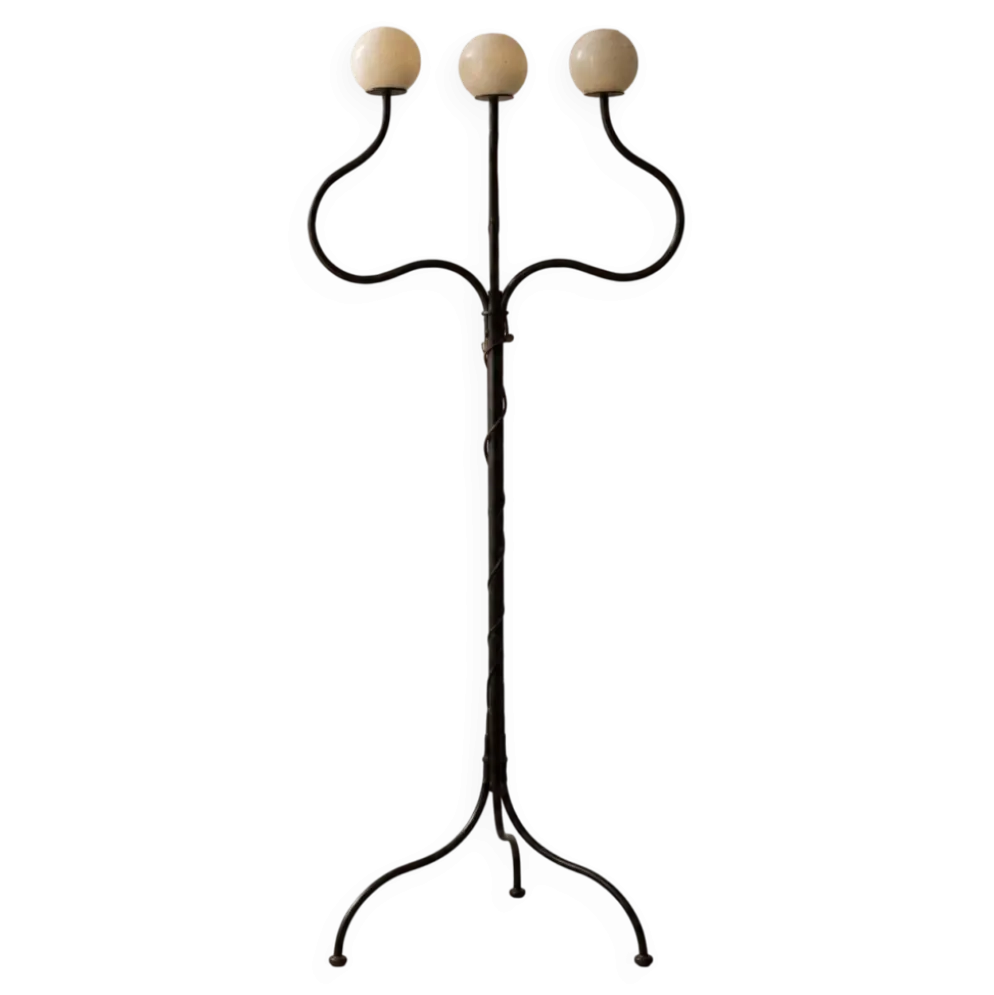 Candelabre de sol en fer forgé sculptural, forgé à la main, années 1990–2000