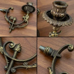 Candélabre ancien 4 feux – XIXe style néo-Renaissance