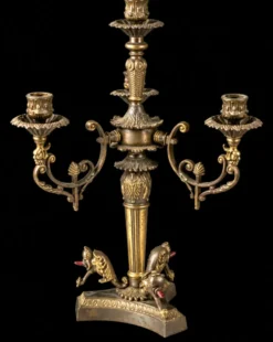 Candélabre ancien 4 feux – XIXe style néo-Renaissance