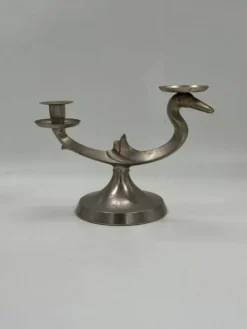 Candélabre vintage sculptural à deux lumières en forme d’oiseau
