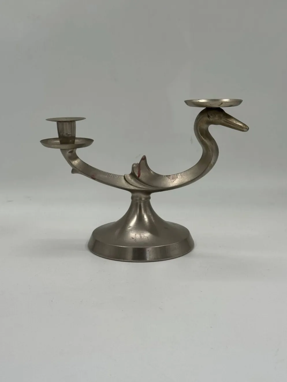 Candélabre vintage sculptural à deux lumières en forme d’oiseau