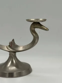 Candélabre vintage sculptural à deux lumières en forme d’oiseau