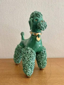 Caniche spaghetti en céramique mid-century
