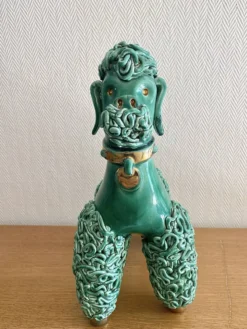 Caniche spaghetti en céramique mid-century