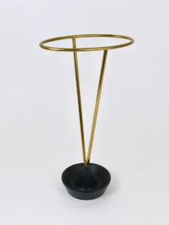 Carl Auböck Porte-Parapluie en Laiton et Fonte du Milieu du Siècle, Autriche, Années 1950